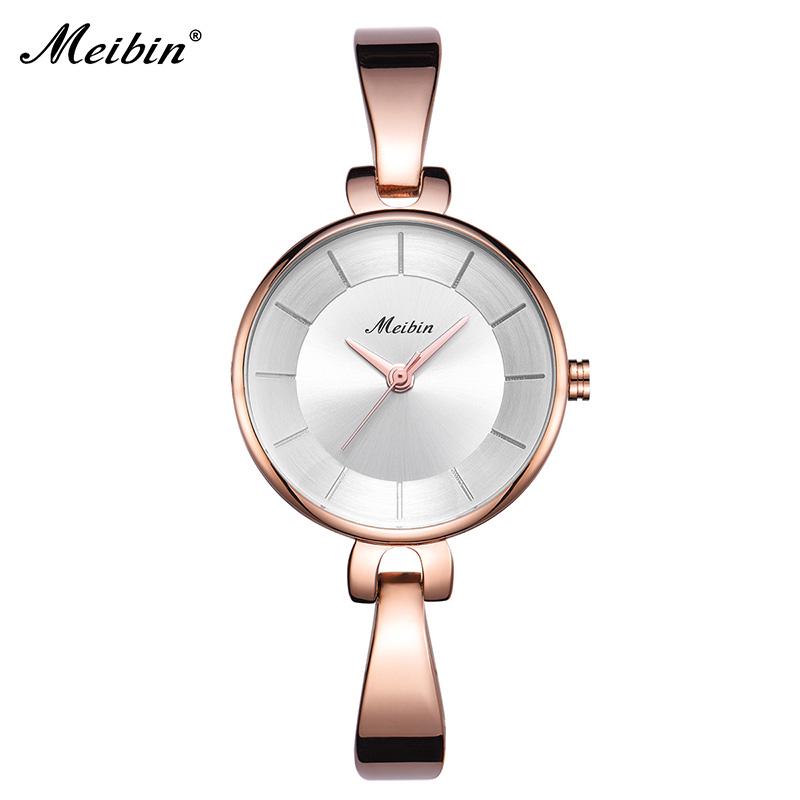 

Женские деловые часы MEIBIN, модный браслет Reloj Mujer, роскошный браслет белый