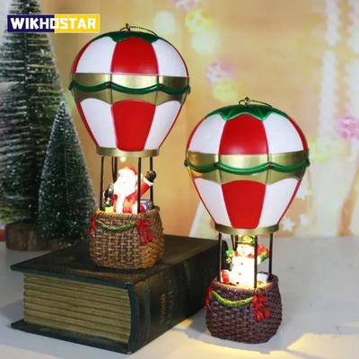 Ornamente Luminoase de Crăciun, Moș Crăciun Om de Zăpadă Balon cu Aer Cald cu Lumină LED, Ornamente pentru Pomul de Crăciun Jucărie pentru Copii Cadou de Anul Nou