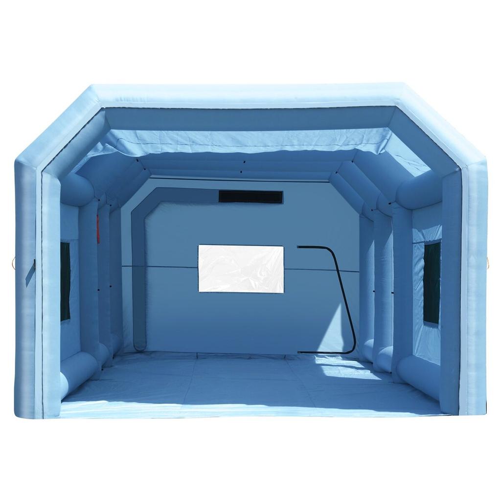 Aufblasbare Lackierkabine, 32,8 x 21 x 14,8 Fuß Aufblasbare Spritzkabine, mit leistungsstarken Gebläsen von 1100W+750W und Luftfiltersystem, Tragbare Autolackierkabine