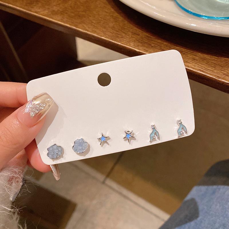 S925 Silver Needle Delicate Zircon Ear Set Small Stud Earrings