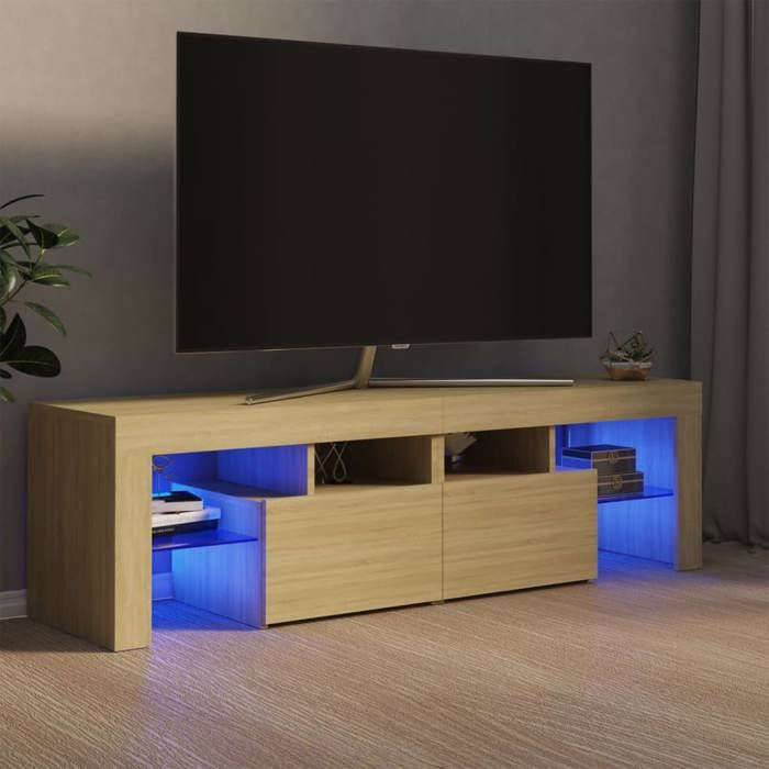 VidaXL TV Stand with LED Lights, Television Cabinet, Living Room TV Unit, Low Cabinet for Interior Living Room, 804367