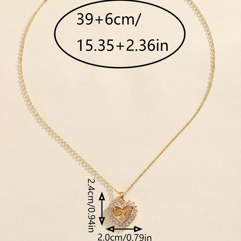 Heart-Shaped Rhinestone MOM Jewelry - Mother's Day Gift