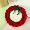 Christmas Tree Snowman Pattern Knitted Cup Mat Handmade Coffee Mug Pad  Coffee Table
