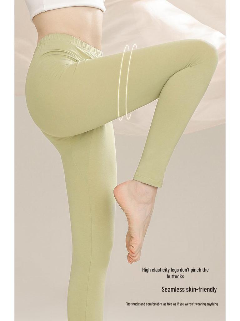 Women's High-Waisted Slim-Fit Antibacterial Cotton Leggings - Anti-Mite, Versatile, Thin, Pure Cotton, Class A Autumn Pants.