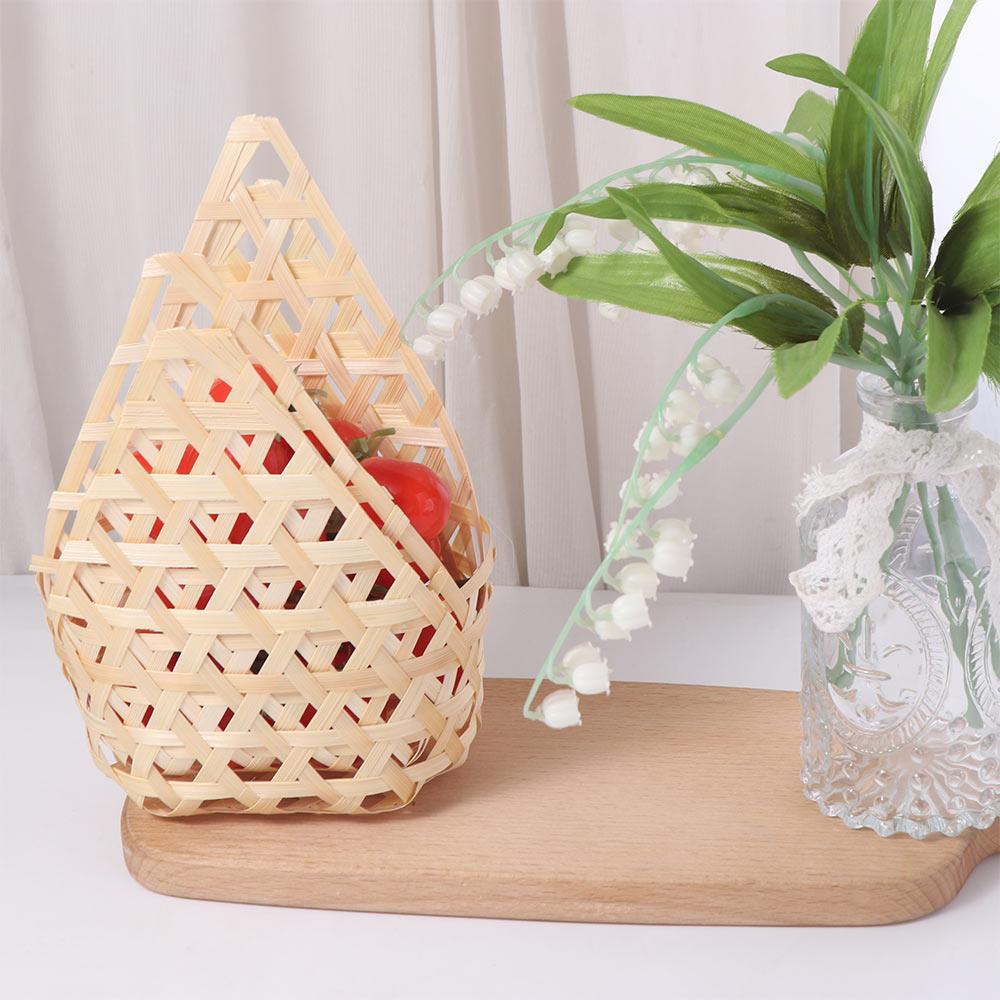 3pcs Retro Storage Box Bamboo Woven Fruit Basket Multi-functional Gift Packaging Basket  Wedding