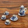 Mini Set da Tè in Ceramica da 15 Pezzi - Giocattolo Perfetto per Casa delle Bambole per Bambini - Piatti, Tazze e Cibo in Miniatura - Ottima Idea Regalo