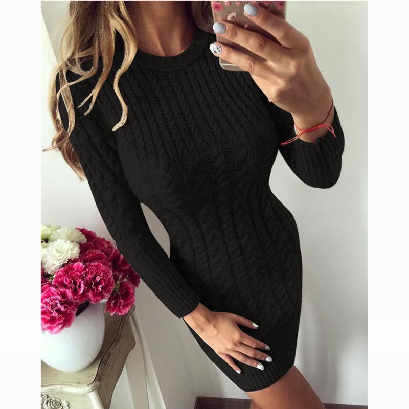 2025 Autumn/Winter Women's Cable Knit Dress