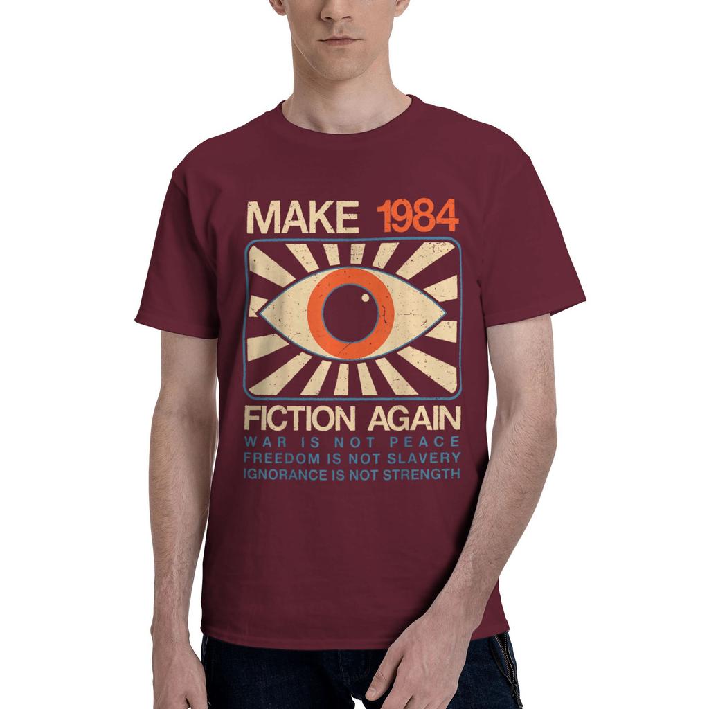 Rendi di Nuovo la Fantascienza del 1984 T-shirt Unisex Distopica 1984 George Orwell Maglietta Manica Corta Girocollo T-shirt Abbigliamento in Cotone