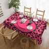Bright Rainbow Ombre Gradient Leopard Rectangular Tablecloth Waterproof Table Cover for Festival Party Decorations Table Cloth