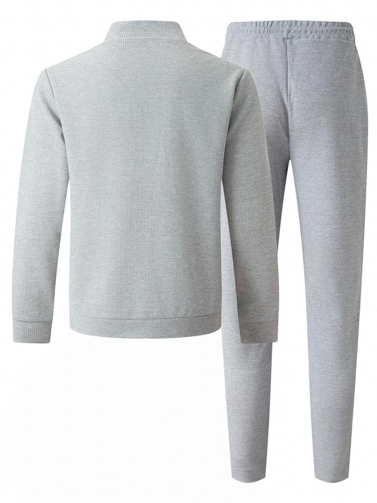 Men's Stand-up Collar Baseball Jacket & Long Pants Sports Set (2024)