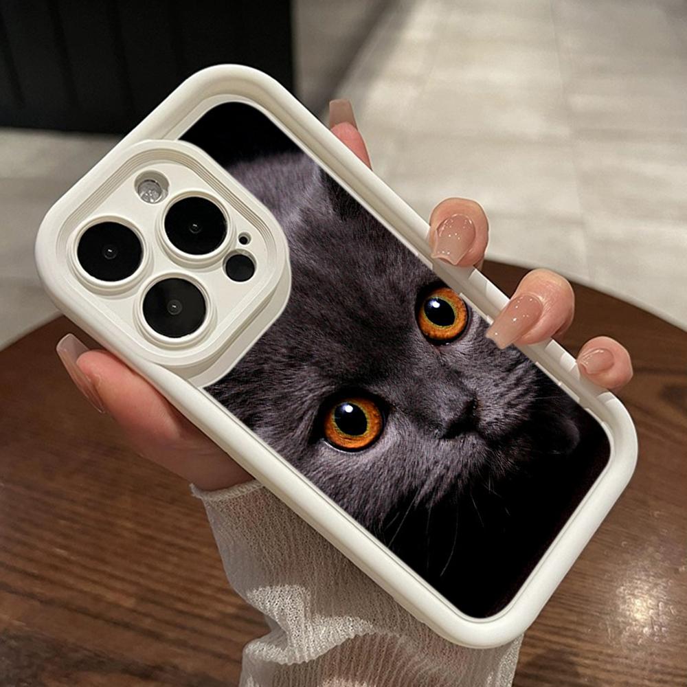 LZ3 Black Cat Green Eyes Silicone Phone Case for Xiaomi 11 Lite 5G 14T Redmi 14C 13C A3 Note 12 11 9 10 13 Pro Plus Shockproof Back Cover