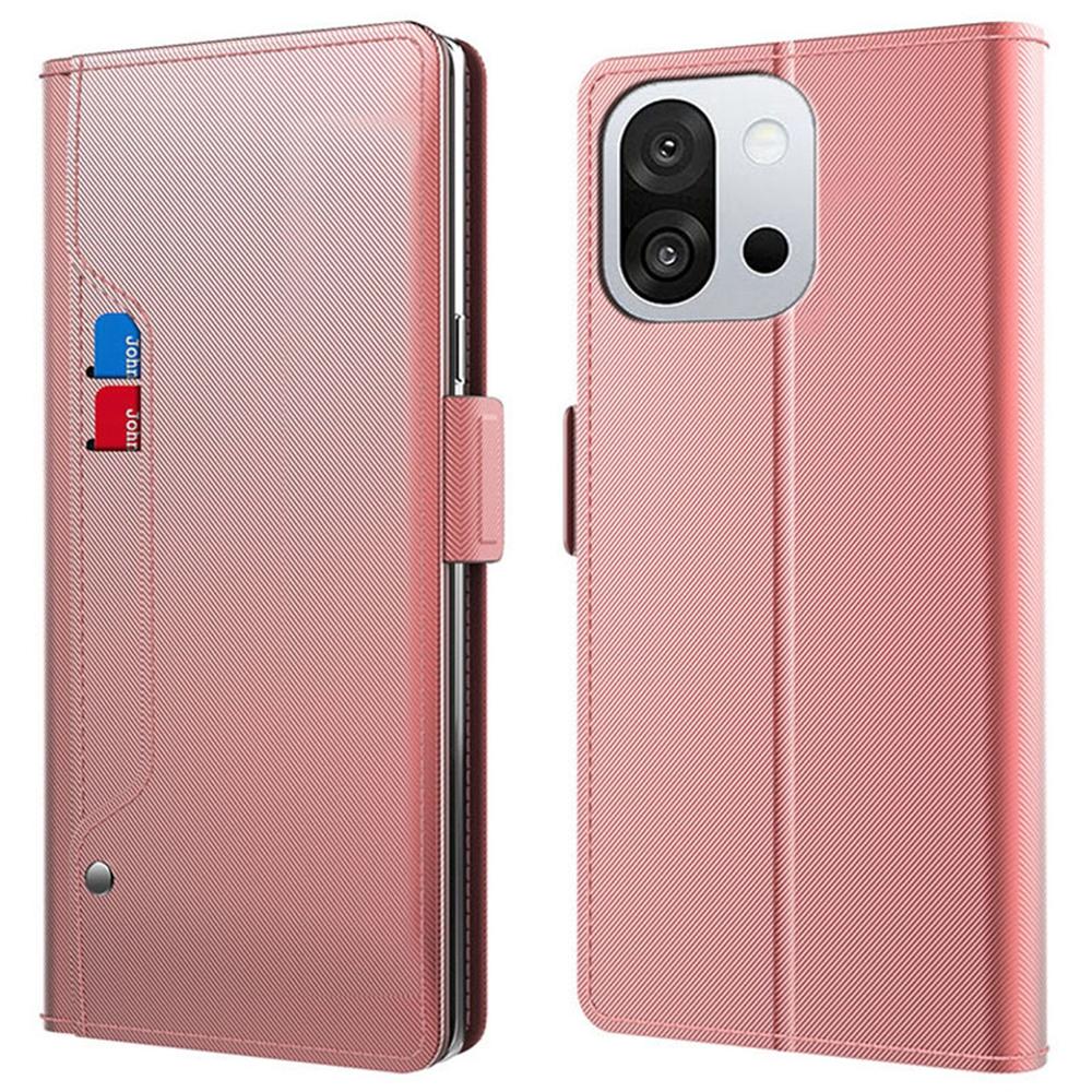 For OnePlus 13T 5G Case Stand PU Leather Phone Cover Card Holder Mirror