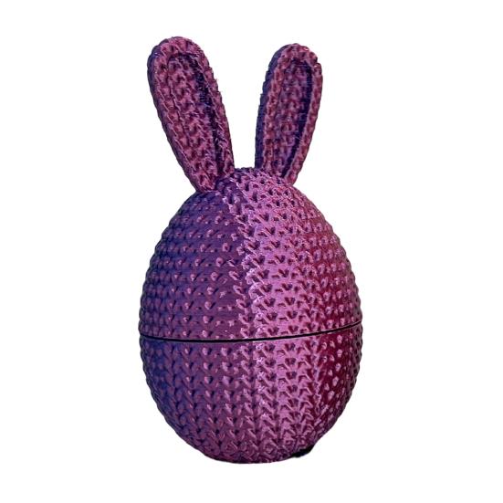 

3D Printed Easter Bunny Egg Prefilled Easter Egg with Bunny Inside Easter Basket Stuffers for Home Office Desk Decor 1pc