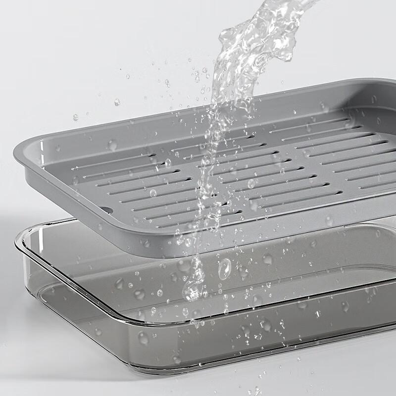 Rechteckiges doppelstöckiges Kunststoff-Tee Tablett