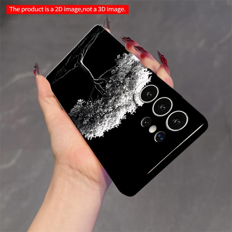 2DFlat Samsung Phone Case Monochrome Tree Against Black Sky Applicable To Galaxy S22 S23 S24 S25ULTRA S26 A12 A13 A14 A15 A16  A34 A35 A54 A55