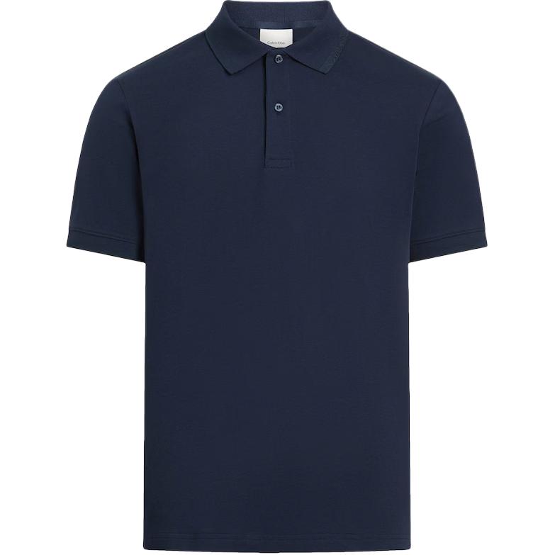 Calvin Klein Unifarbenes Poloshirt mit Kragen Kurzarm Poloshirt Herren Oberteile Marineblau K10K114484-CEF L black