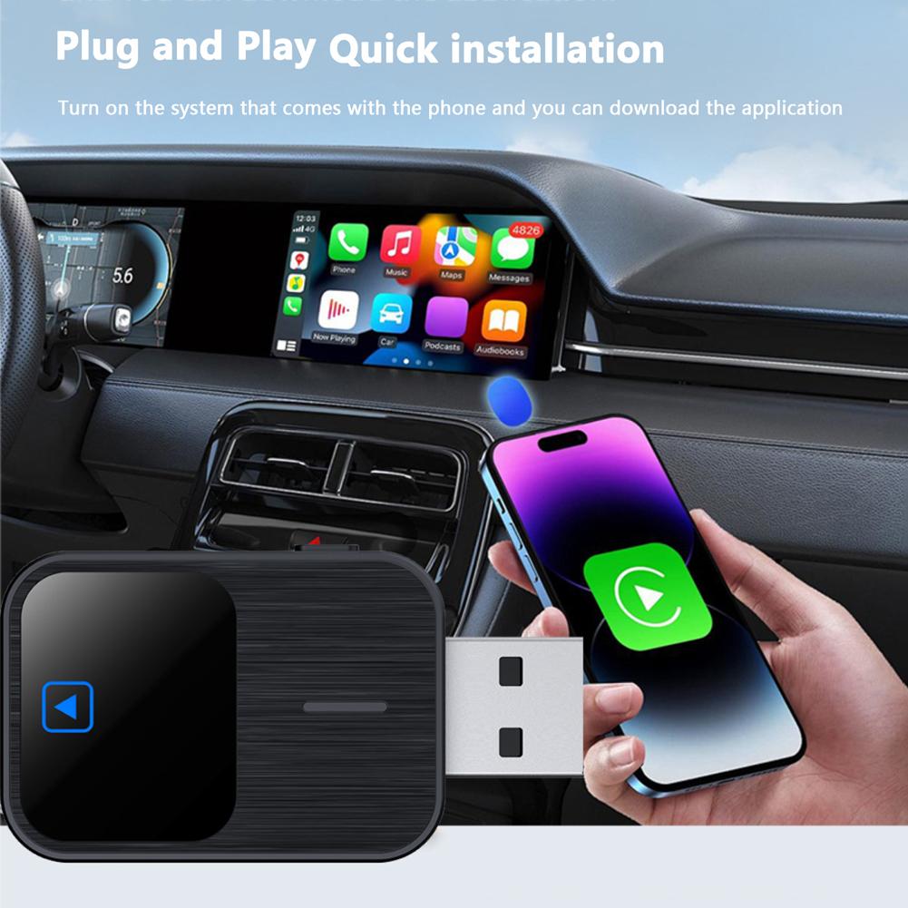 Wireless Android Auto & CarPlay 2 In 1 Dongle Fast Stable Connection USB-C/USB Voice Control for Wired CarPlay Android Auto Cars