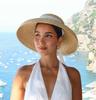 Cappello estivo di paglia stile Hepburn cappello a tesa larga elegante francese da donna cappello da sole per viaggi al mare sombrero