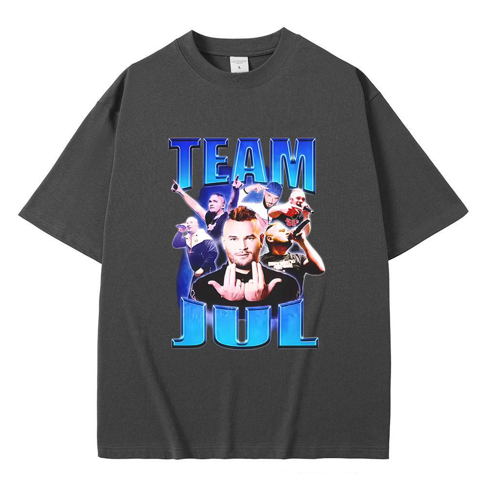French Rapper Team JUL Graphic Tshirt Men Women Hip Hop Fashion Trend Tshirt Male Casual Oversized Cotton Short Sleeve T Shirts