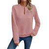 2025 Autumn/Winter Women's Solid Deep V-Neck Patchwork Long Sleeve Casual Sweatshirt
