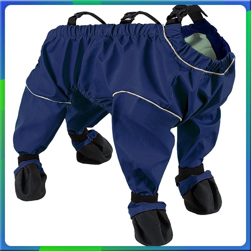 

Waterproof Pet Pants with Foot Cover Dog Trousers Safety Dog Leggings Foot Protector for Small Dog Outdoor Activity XS（old） темно-синього кольору