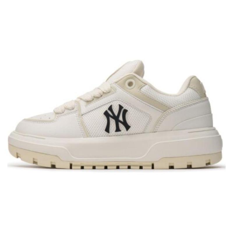 MLB Chunky Liner Slip Resistant Abrasion Resistant Low top Casual Shoes Unisex White Beige Sneakers 3ASXCLW4N-50CRS