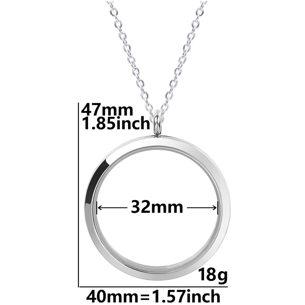 1Pc Stainless Steel Openable Glass Medaillon Coin Holder Collar Jewelry Round Reliquary Photo Floating Locket Pendant Necklaces