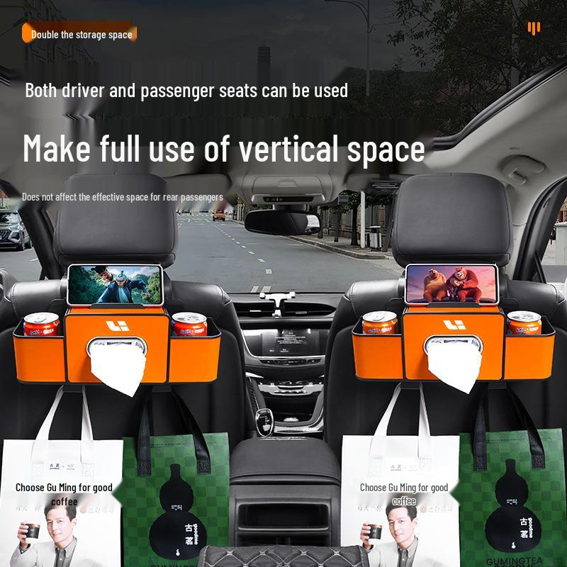 Ideal L6/L7/L8/L9/MEGA Car Seat Organizer: Storage Box, Cup Holder & Tissue Box