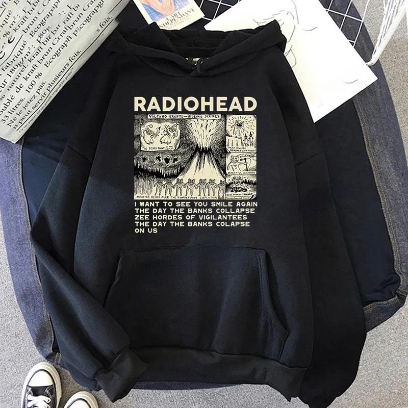 

Retro Radiohead Trendy Hoodie Unisex s Fashion Super Large Hoodie L