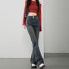 Jeans Lavati High Street Donna Autunno Vita Alta Versatili Skinny Pantaloni a Zampa Piccola Pantaloni a Ferro di Cavallo