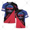 Haïti Vlagdag Korte Mouw T-shirt Voor Mannen Vrouwen Festival Straat Populaire Kleding Ronde Hals T-shirts 18 Mei Rood Blauw Print Tee Top