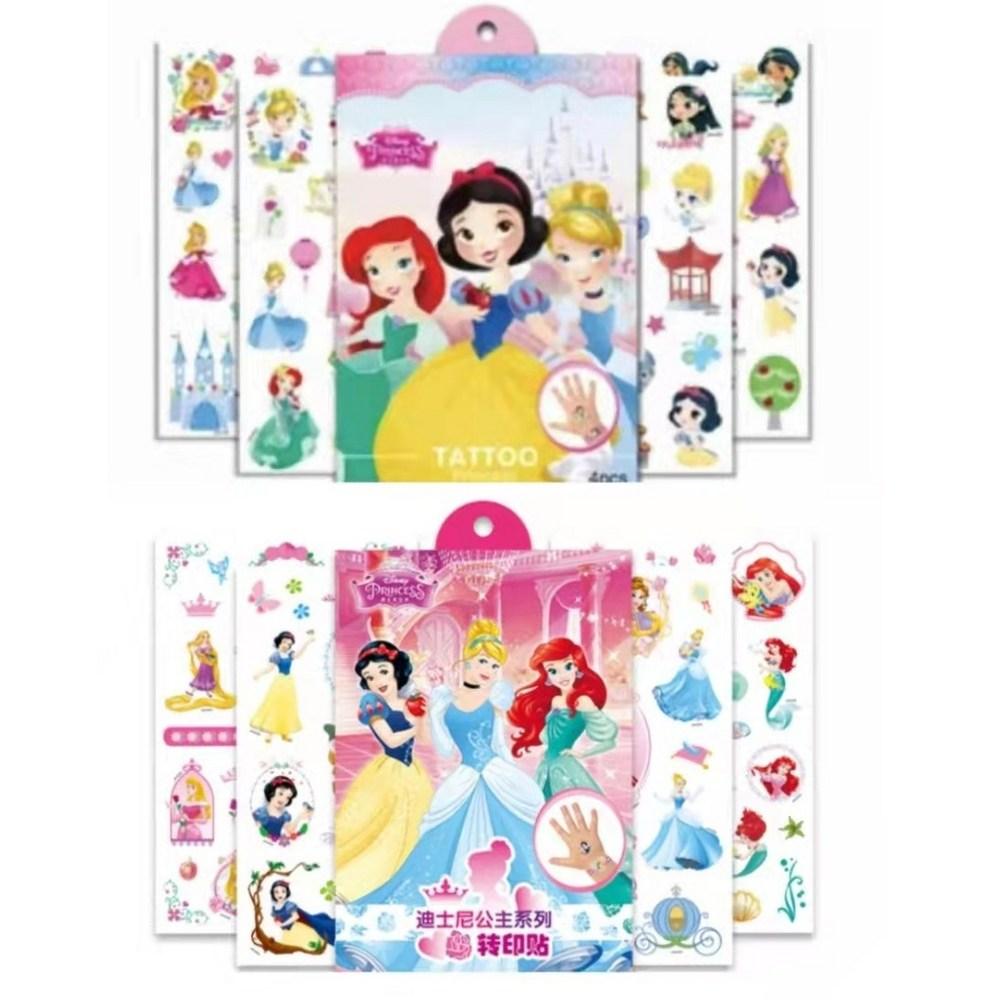 Johanne Shop Disney Characters Children's Stickers 14 Types Tattoo Mask Stickers Princess Frozen, Princess 2, 1 Piece