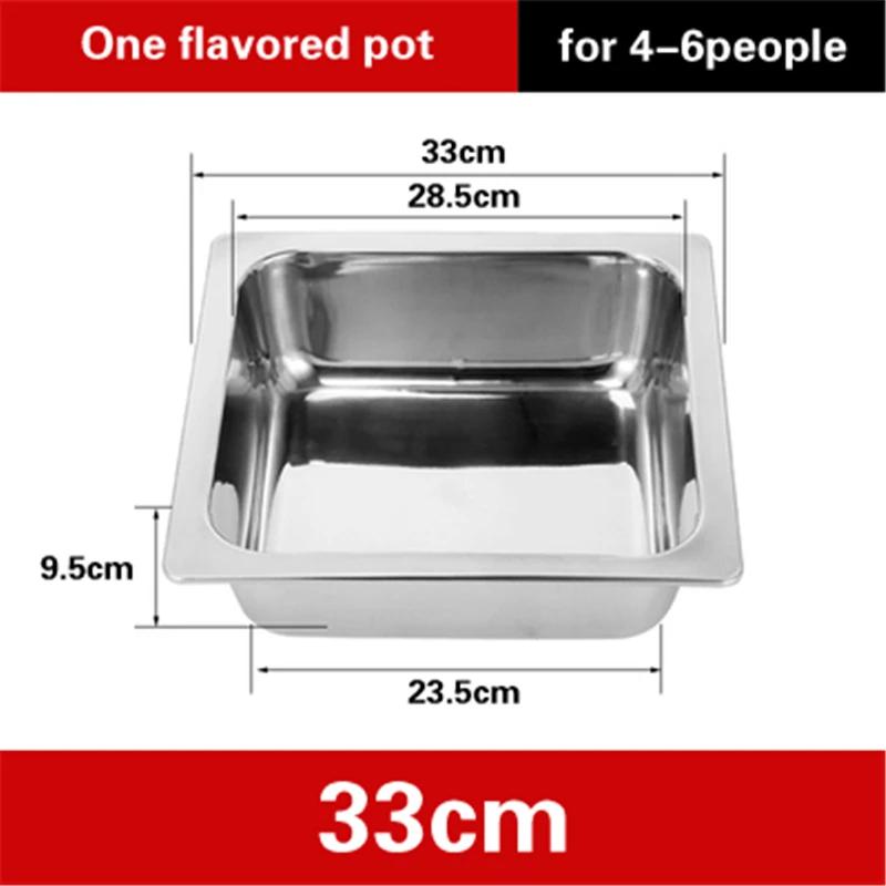 Extra thick stainless steel square hot pot Stewed Mandarin Duck with Ears Hotpot for induction cooker Mother and son pot hotpot