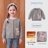 JELLYBABY Girls' Thermal Animal Embroidered Fleece Cardigan