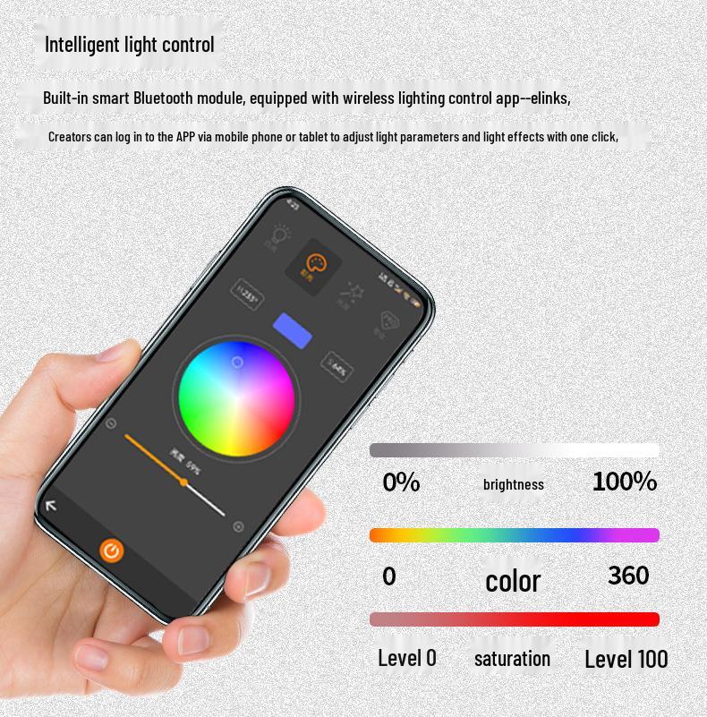 8 Shadow Bang 60W RGB LED Atmosphere Light for Live Streaming, Outdoor Shooting, and Portrait Photography