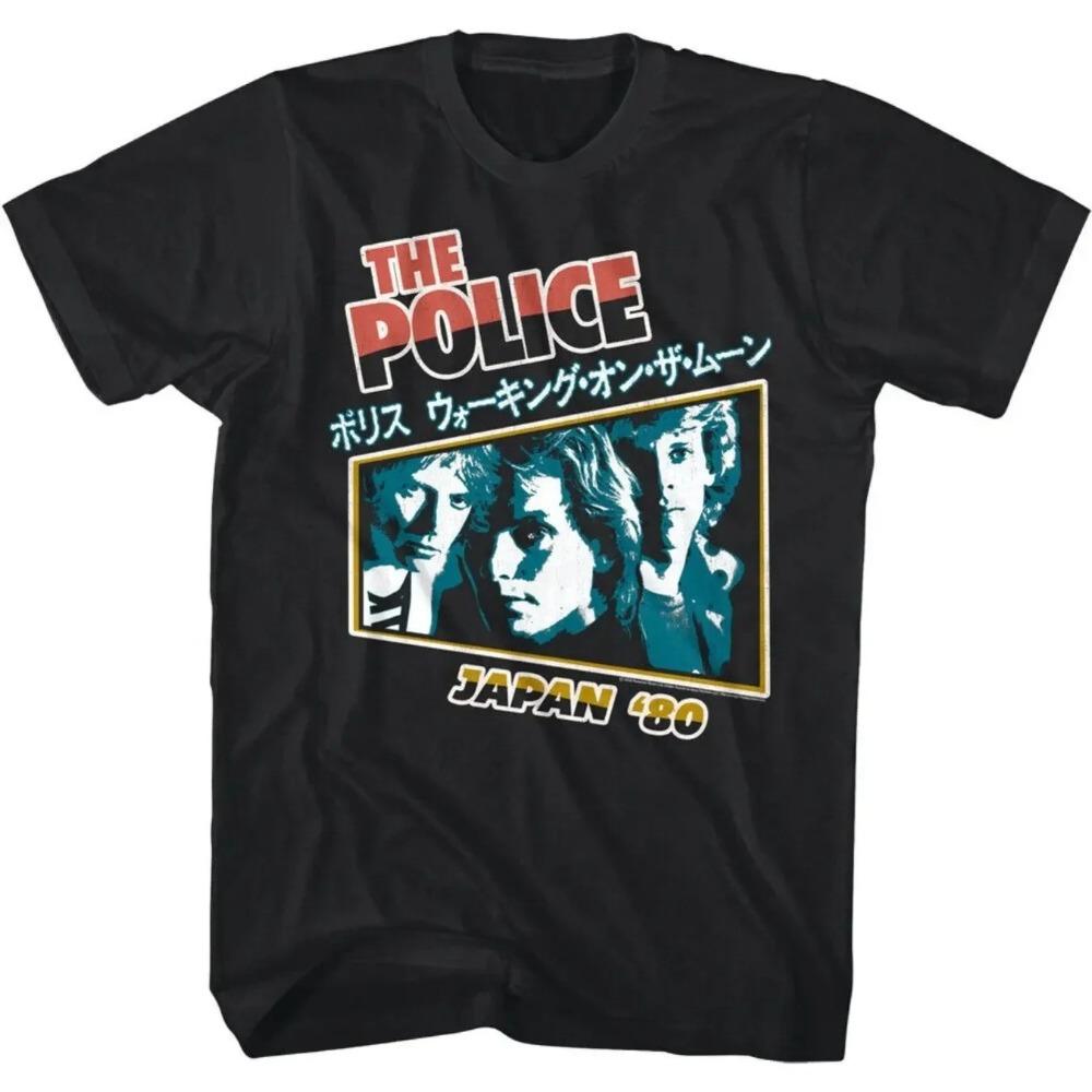 

The Police Walking On The Moon Vintage Style Japan 1980 Tour Poster Print New Wave Rock Unisex T-Shirt 4XL