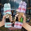 1 ST Luiaard Energie Laden Laptop Grafisch 750 ml Kleur Plastic Waterfles Lekvrij Flip Dop met Rietje Voor Sport Kantoor Thuisgebruik