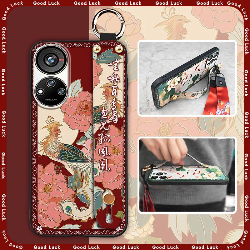 Langlebig Für Mama Handyhülle Für ZTE Blade V40S/Axon40 SE Armband Mode Stoßfest Handgelenkschlaufe Chinesischer Stil Staubdicht