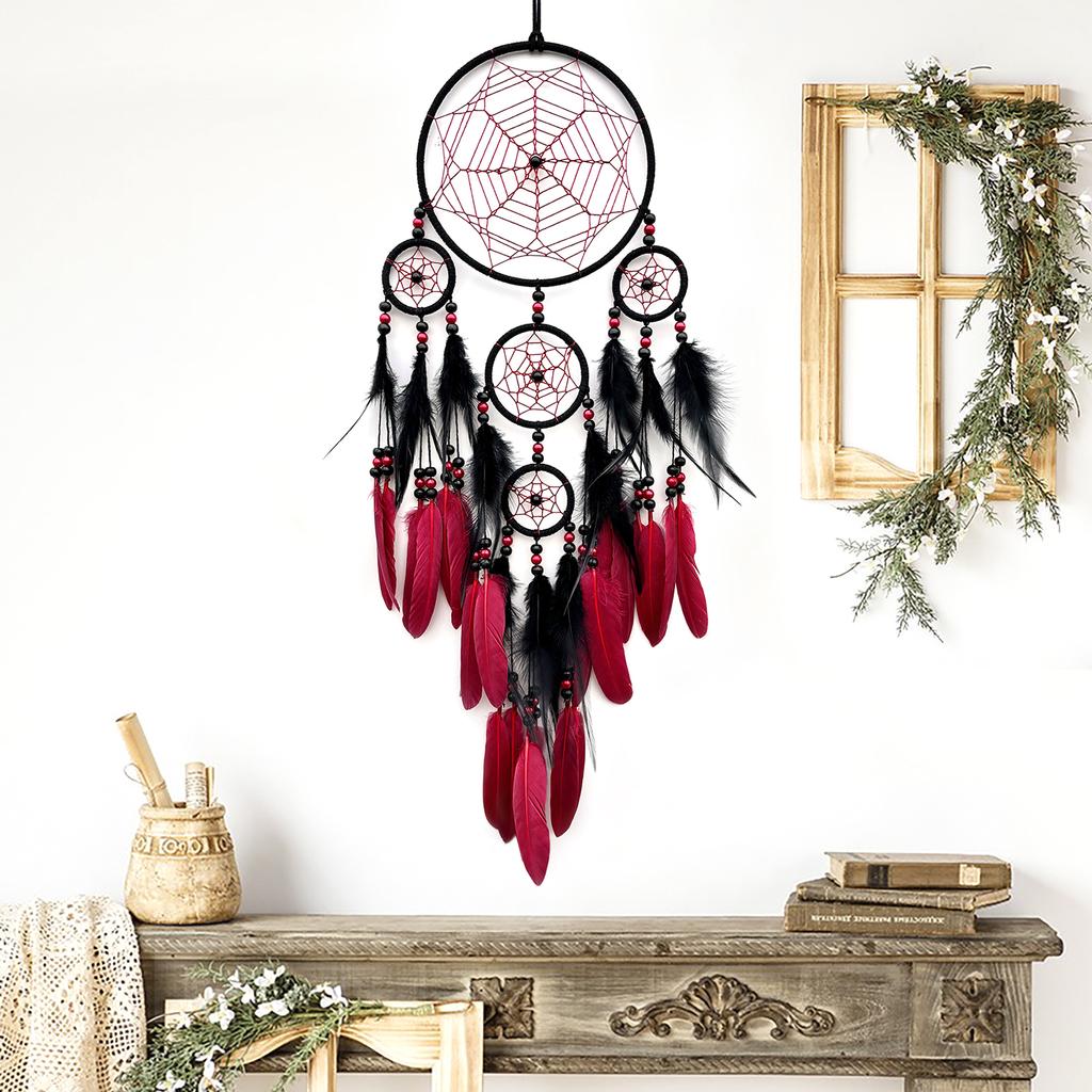 4 Colors Vintage Dream Catcher Feathers Handmade Ornaments Wind Chimes Bedroom Decorations Home Decor Birthday Festival Gifts