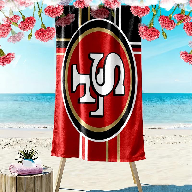 Telo da Spiaggia Stampa San Francisco 49ers, Grande Morbido Asciugatura Rapida per Spiaggia Campeggio Nuoto
