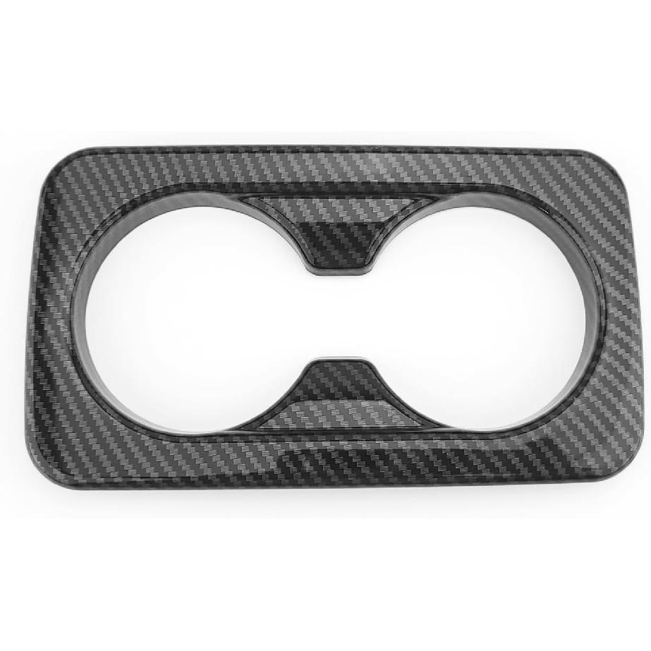 YOUTOOCAR Carbon Fiber Pattern Rear Cup Holder Cover Compatible with Kia Stinger 2018-2023 Accessories