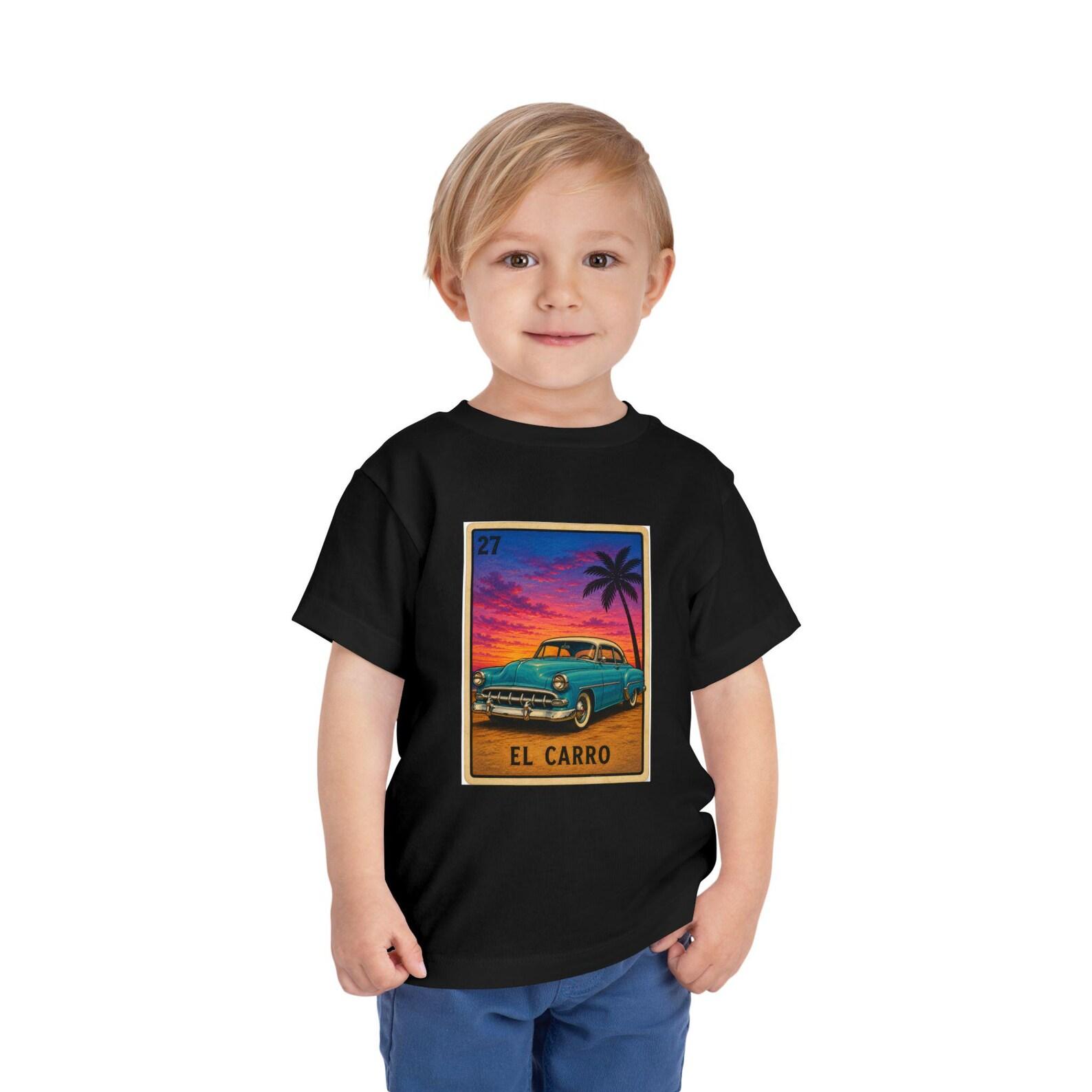 El Carro retro car card Unisex Tee | vintage car sunset palm design 150