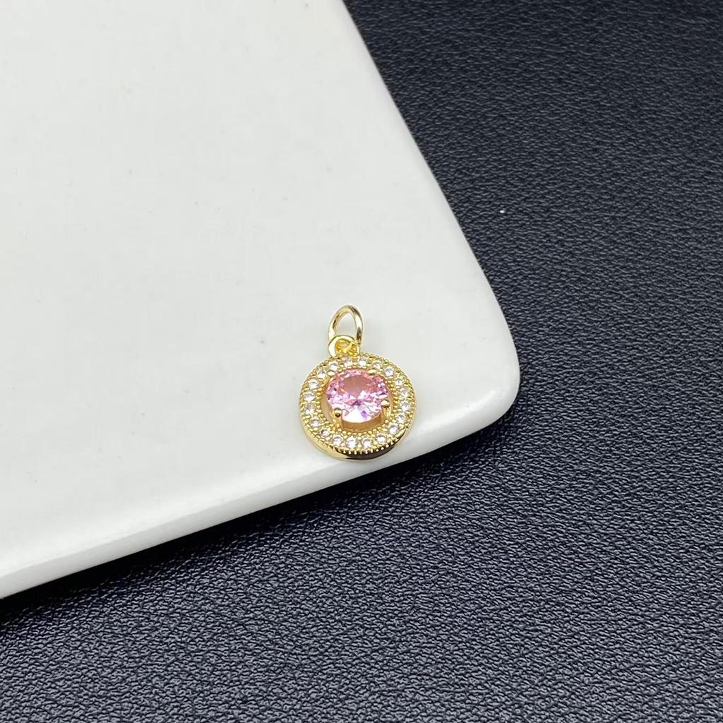 Round Zircon Diamond Pendant for DIY Crystal Jewelry and Beading Bracelet Rope.