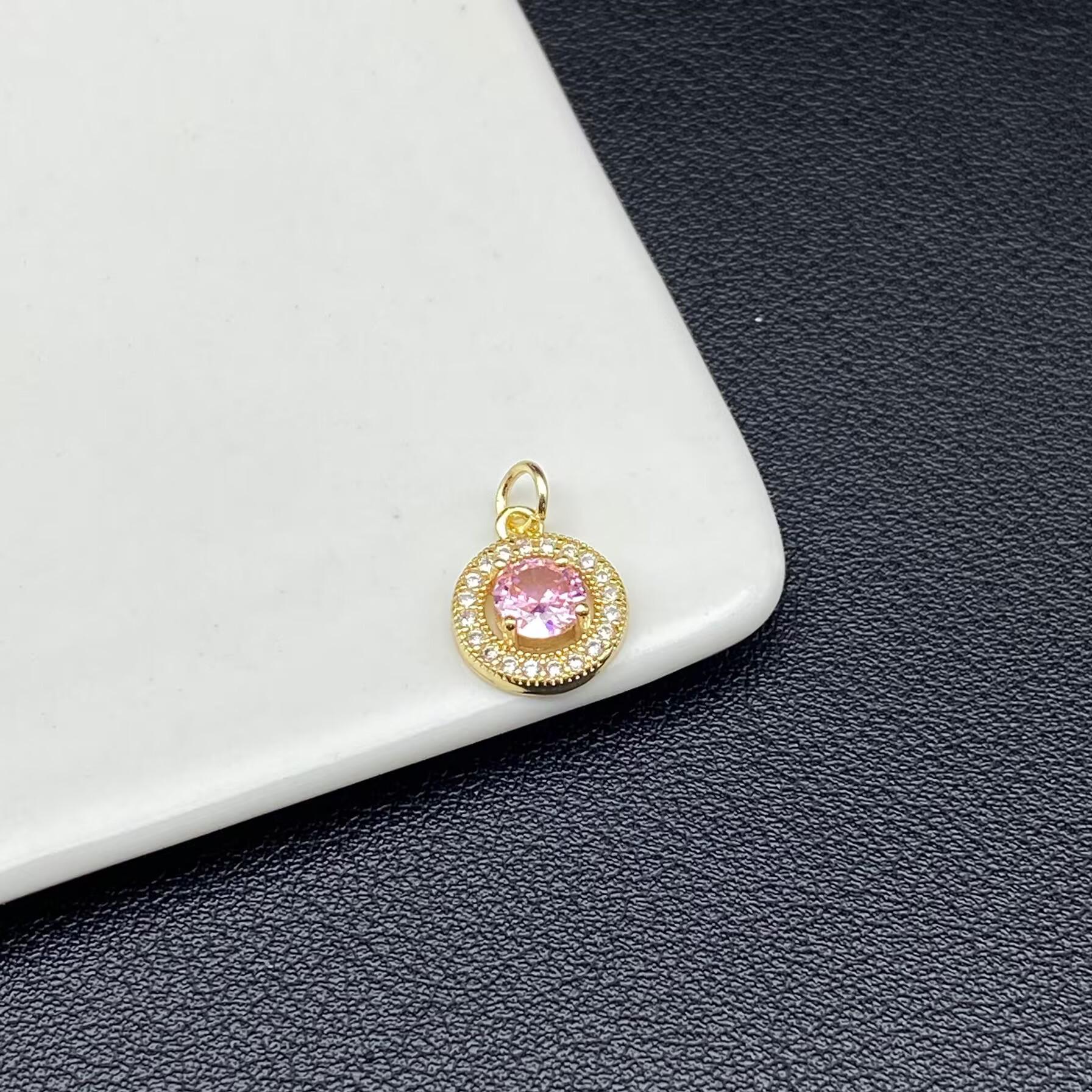 

Round Zircon Diamond Pendant for DIY Crystal Jewelry and Beading Bracelet Rope.