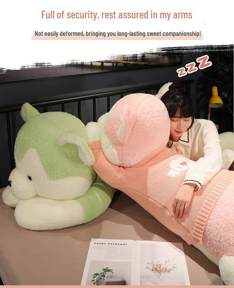 Husky Plush Slouchy Pillow - Super Soft Cute Bedtime Doll