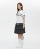 Ohesio Mixed Banding Shirring Skirt, Charcoal