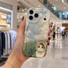 Monet Style Meadow Kitten Frame Wavy Edge Phone Case For iPhone 16 15 14 Pro Max 13 12 11 Mini XR XS SE 2020 17 Air Cover Soft TPU