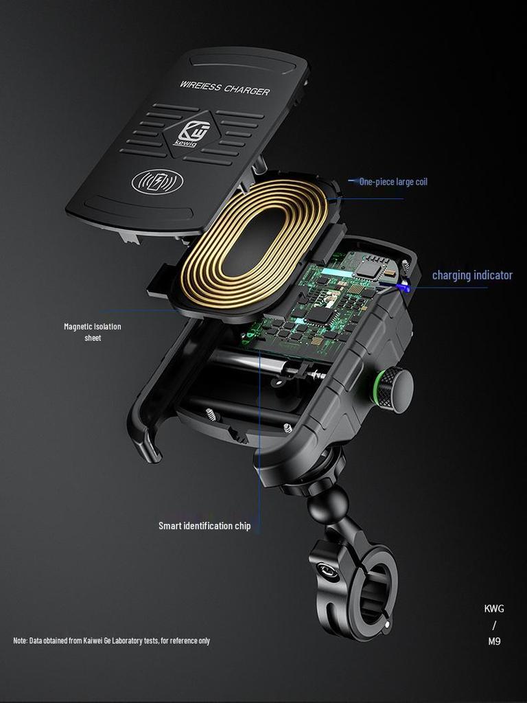 15W Waterproof Wireless Charging Phone Holder for Bikes and Motorcycles