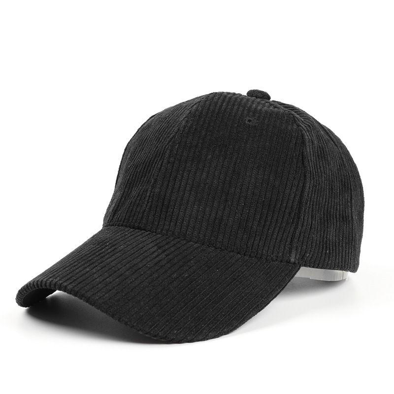 Baseball Cap Corduroy Hat Adjustable Curved Visor Vintage Solid Plain Men Women Casual Caps GZW
