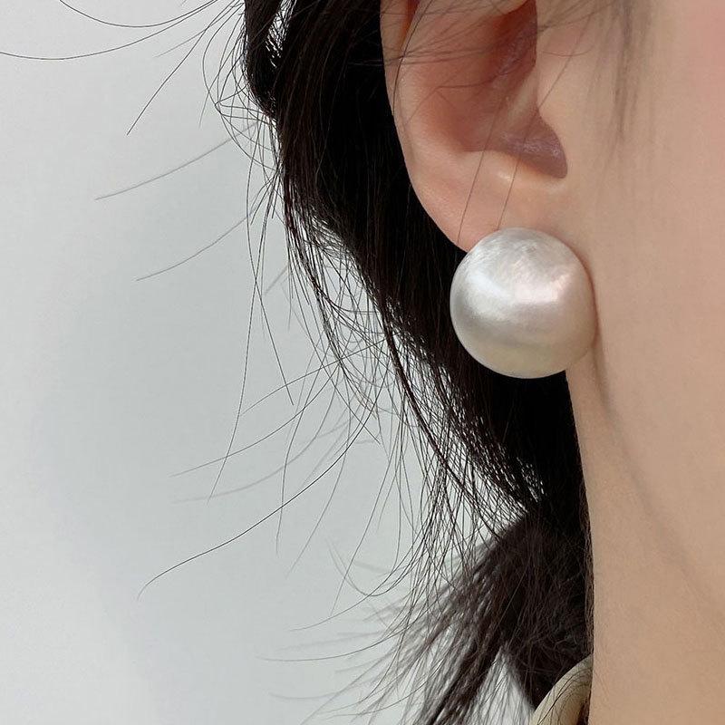 Brushed Metal Earrings  Exaggerated Ball Earrings  Design Earrings  Cool Style